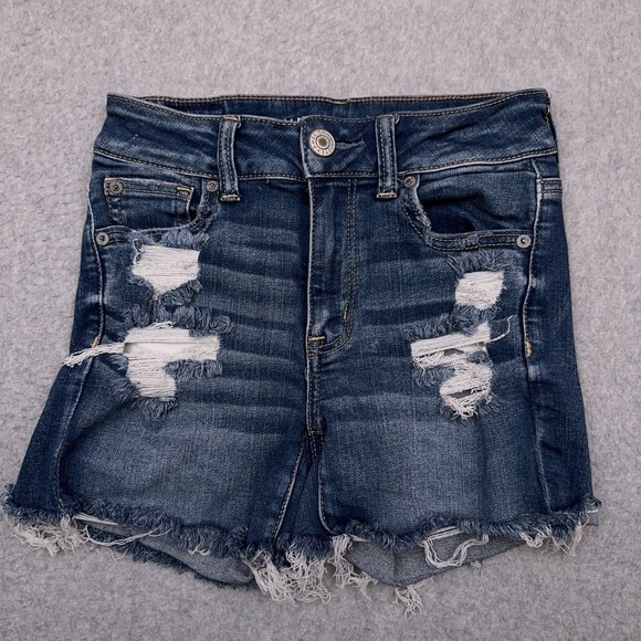 American Eagle Outfitters Pants - American Eagle Denim Jean Shorts Women's 0 Hi-Rise Shortie Distressed Stretch